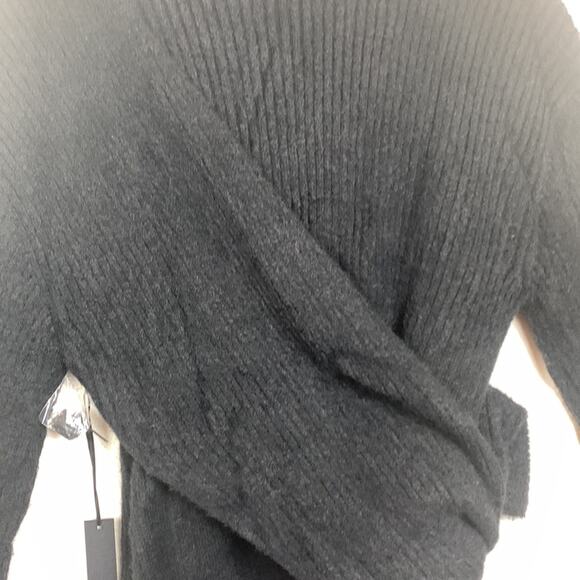 House of Harlow x revolve womens large wool sweater wrap dress black alpaca long - Picture 16 of 16